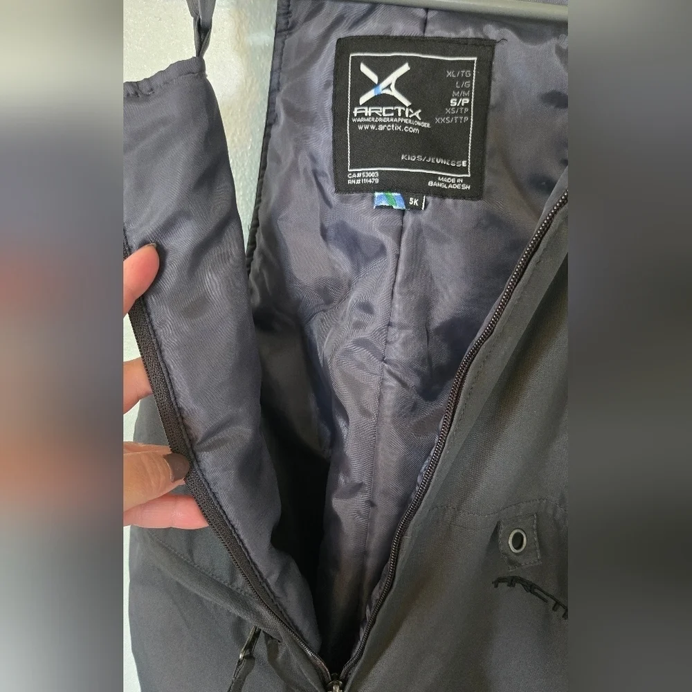 Arctix Gray Bib Snowpants Kids Size Small